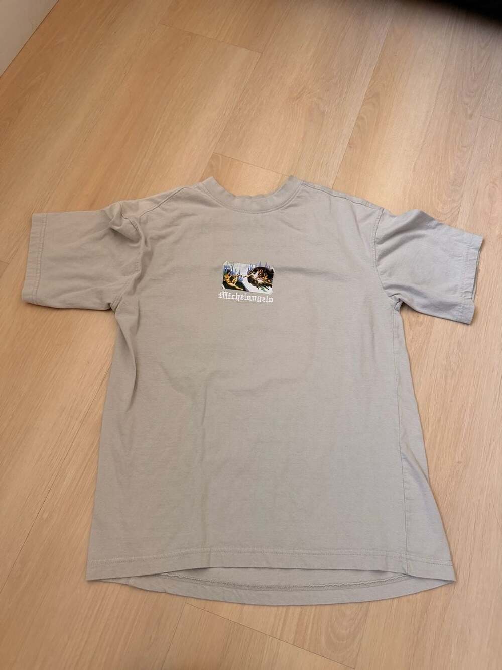 GSTR The Creator T-Shirt Small Grey Michelangelo Graphic Cotton